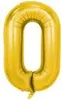 Palloncino in foil numero 0, circa 100 cm, oro Anteprima dell’immagine prodotto 2