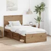 vidaXL Cadre de lit en chêne artisanal 90 x 190 cm Bois Voir les images du produit 2