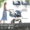 A woman pushing a stroller in an outdoor setting. Produktbild-Vorschau