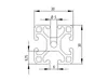 Länge 1360mm - Aluminiumprofil 30x30L I-Typ Nut 6 (leicht), Produktbild-Vorschau 2
