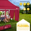 tillvex Pavillon 3x6m - avec 3 parois latérales rouge Voir les images du produit 7