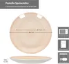 A diagram and icons illustrating a plate's dimensions and features. Voir les images du produit