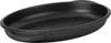 A black oval roasting pan with ribbed interior and handles. Náhled obrázku produktu