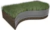 A cross-section of a garden bed edge, showing grass, soil, and a plastic edging strip. Anteprima dell’immagine prodotto