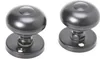 Two black door knobs with rosettes are shown against a white background. Náhled obrázku produktu