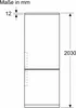 Siemens iQ700 KG49NSBBF Freistehende Kühl-Gefrier-Kombination mit Gefrierbereich unten, 203 x 70 cm, Schwarz Maße Vorderansicht Produktbild-Vorschau