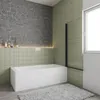 Duschspa 80x140cm Badewannen‑Duschabtrennung, schwarz, 180° Produktbild-Vorschau 4