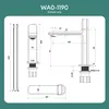 Technical drawing and dimensions of a faucet. Produktbild-Vorschau