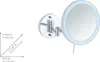 A diagram showing the dimensions of a wall-mounted mirror with LED lighting, alongside a product image of the mirror itself. Produktbild-Vorschau