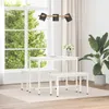 Bank Weiß 80 x 35 x 45 cm Massives Kiefernholz Produktbild-Vorschau 3