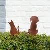 UNUS Deko Gartenstecker Hund und Katze 2er Set Rostoptik Produktbild-Vorschau 2