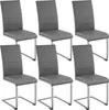 A set of six gray dining chairs arranged in two rows of three against a white background. Voir les images du produit