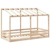 A wooden bed frame with a roof structure, shown from a slightly elevated side angle against a white background. Náhled obrázku produktu