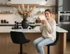 Barová stolička CYDRO zamatová čierna Náhľad obrázku produktu 10