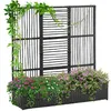 Outsunny Polyrattan Hochbeet mit Rankgitter, Blumenkasten Produktbild-Vorschau 1