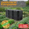 Fortena Modularer Komposter 1200L Schwarz – 3-Segment Produktbild-Vorschau 6
