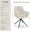 tectake® Drehbarer Armlehnstuhl Lenia in Samtoptik, Produktbild-Vorschau 5