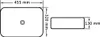 A technical drawing showing the dimensions of a sink. Náhľad obrázku produktu