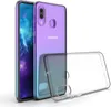 A transparent phone case is shown next to a Samsung phone. Produktbild-Vorschau
