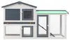 vidaXL Conigliera grande grigio e bianco 145x45x84 cm legno Anteprima dell’immagine prodotto 3