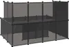 vidaXL Kleintierkäfig Schwarz 143x107x93 cm PP und Stahl Produktbild-Vorschau 5