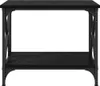 A product shot of a black side table with a shelf. Podgląd zdjęcia produktu