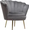 Poltrona "Floria" in velluto - 75 x 68 x 77,5 cm - Grigio Anteprima dell’immagine prodotto 6