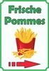 Frische Pommes Frites Schild Hochkant mit Pfeil rechts A1 Produktbild-Vorschau 1