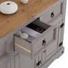 Sideboard RAMON Landhausstil Kommode Kiefer massiv grau Produktbild-Vorschau 6