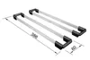 A 3D rendering of two silver metal bars with black corner pieces, with dimensions indicated. Náhled obrázku produktu