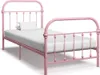 Bettgestell Rosa Metall 100 × 200 cm Produktbild-Vorschau 1