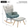 Sillón mecedora Merax con tapicería de bouclé y reposapiés, Vista previa de la imagen del producto 9