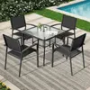 5-teiliges Gartenmöbel Set, Esstisch und 4 stapelbare Produktbild-Vorschau 2