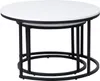 A set of two nesting round coffee tables with white tops and black metal frames, shown against a white background. Náhľad obrázku produktu