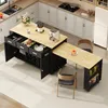 Isola da cucina Merax con piano di lavoro estendibile, Anteprima dell’immagine prodotto 6