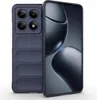 A dark blue phone case is shown next to a smartphone. Produktbild-Vorschau