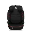 A black car seat with red trim and a white logo on a white background. Produktbild-Vorschau