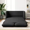 vidaXL Bodensofa mit Schlaffunktion Schwarz 112x174x55 cm Produktbild-Vorschau 2