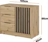 Kommode Stilo Eiche Artisan mit Lamellen – 105 cm, 1 Tür, 3 Produktbild-Vorschau 4