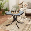 GOPLUS Gartentisch Metall, 50cm Beistelltisch Outdoor mit Produktbild-Vorschau 2