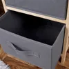 Grauer Holzschrank mit zwei Schubladen 46 cm Produktbild-Vorschau 5