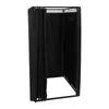 A black freestanding changing room or fitting room with a curtain. Produktbild-Vorschau