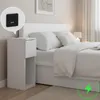 Nočný stolík Nočný stolík biely 20x30 cm so zásuvkou USB C Náhľad obrázku produktu 6