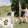 Kuh mit alpenländischem Trachtenhut Wanduhr aus Alu Produktbild-Vorschau 5
