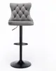 2er Set drehbare Samt-Barhocker, höhenverstellbar, modern, Produktbild-Vorschau 2