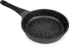 A black frying pan with a speckled interior and a black handle, shown on a white background. Podgląd zdjęcia produktu
