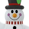 Close-up of an inflatable snowman's face and scarf. Voir les images du produit