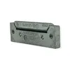 A metal bracket with engraved text and numbers. Produktbild-Vorschau
