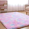 Flauschig Hochflor Teppich Regenbogen, Waschbarer Teppich Produktbild-Vorschau 1