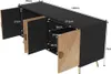 Merax Sideboard in Holzoptik mit 4 Türen und rundem Produktbild-Vorschau 5